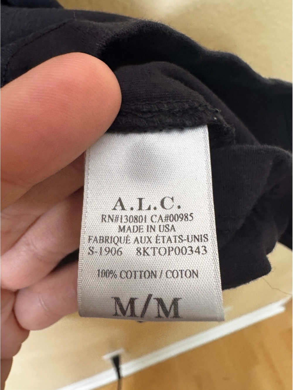 A.L.C. Women’s Medium Black Puff Sleeve Ruched Cotton Shirt Made in USA - Picture 3 of 6